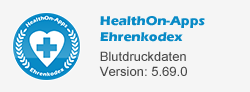 Die App 'Blutdruckdaten, Version: 7.0.0' erfüllt alle 7 Kriterien des HealthOn-Apps Ehrenkodexes